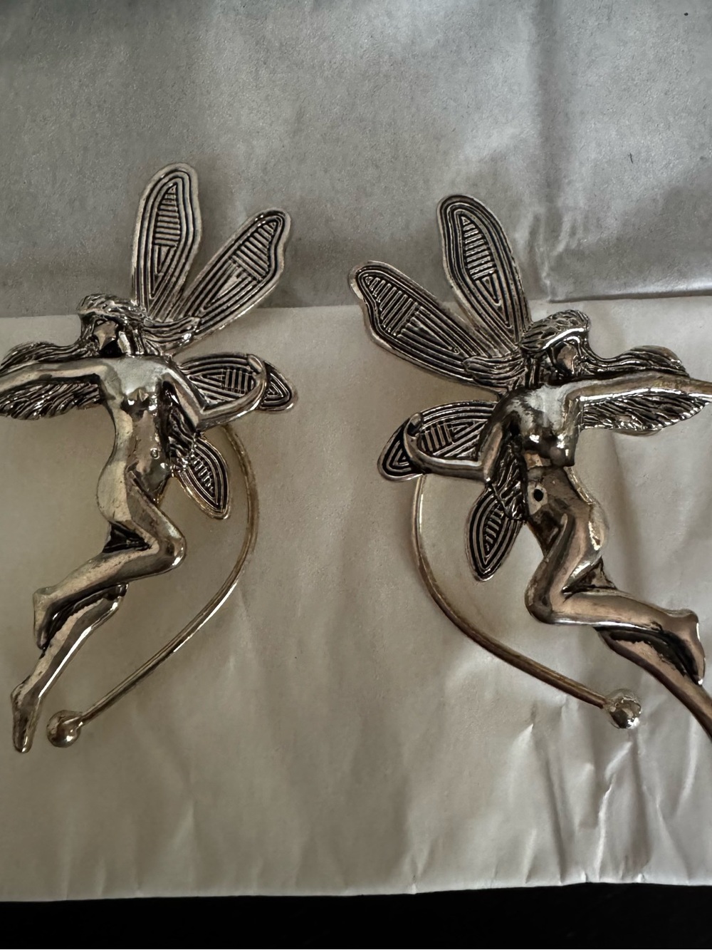 New! Vintage-style Art Nouveau sterling silver Fairy Faerie ear Cuffs